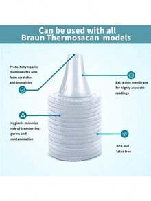 20/40/60/100/200pcs Disposable Ear Thermometer Probe Covers, One-Time Ear Thermometer Replacement Lens Filters - General Purpose - View 9