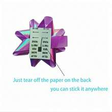 100pcs Star Gift Bows - 1.5 Inch Stick On Mini Bows For Gift Wrapping, Christmas Presents & Crafts (4 Colors: White, Gre1en, Pink, Purple) - 白紫色 - 查看 4