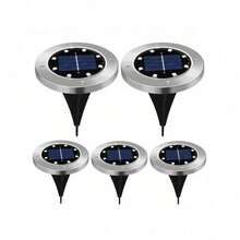 Solar Buried Light 8LED Stainless Steel Outdoor New Plug-In Grass Light Garden Rainproof Villa Floor Light - White - View 3