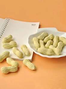 1/ 4/12 Pieces Of Realistic Peanut-Shaped Erasers. Creative And Fun Stationery. Cute Student Prizes. Weird And Unique Erasers. No Crumbs Left Behind. - Round - View 2