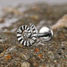 1件 ASTM F136 钛金属内螺纹平底耳钉 无螺纹唇钉 鹦鹉螺漩涡唇钉 美杜莎耳骨钉 - Internal Thread - 查看 8