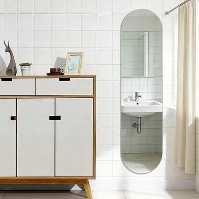 Full Body Wall Mirror, 30 X 30 Cm, 4-Piece Acrylic Organic Glass Wall Mounted Adhesive Square Makeup Large Long Mirror, Home Exercise Gym Corridor Mirror, Dormitory Floor Tile Self-Adhesive