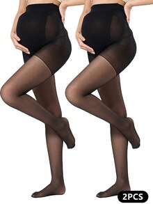 Black Thin Maternity Pantyhose | Mature Minimalist Style | Suitable For Spring, Summer, Autumn Daily Wear - Multicolor - View 31