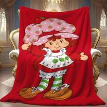 1Pc S-Strawberry Pink Shortcake Throw Blanket – Fluffy Plaid Picnic & Camping Blanket, Soft & Cozy Portable Sofa Decor, Downy King Lid Blanket For All-Season Comfort, Multiple Sizes 50x60 To 60x80 Inches - 多色 5 - 查看 2