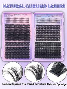 1164PCS/582PCS Fluffy Lash Clusters, Individual Lash Clusters, Eyelash Clusters, Mega Volume Lashes, 80D+100D+120D+150D Thick Fluffy Faux Mink Lash Clusters, D/DD Curl, 0.31-0.63 Inch Lash Extensions, Black Individual Lashes, Dramatic Wispy Lashes, DIY Lash Extensions At Home, Wedding Bride Makeup Tools, With Lash Glue, Tweezers & Brush, Valentine's Day,  Gras, Festive Glam Beauty, Eye Lash Clusters, Individual Eyelashes, Lashes, Fake Lashes - 紫色-1 - 查看 6
