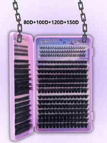 1164PCS/582PCS Fluffy Lash Clusters, Individual Lash Clusters, Eyelash Clusters, Mega Volume Lashes, 80D+100D+120D+150D Thick Fluffy Faux Mink Lash Clusters, D/DD Curl, 0.31-0.63 Inch Lash Extensions, Black Individual Lashes, Dramatic Wispy Lashes, DIY Lash Extensions At Home, Wedding Bride Makeup Tools, With Lash Glue, Tweezers & Brush, Valentine's Day,  Gras, Festive Glam Beauty, Eye Lash Clusters, Individual Eyelashes, Lashes, Fake Lashes - 紫色-1 - 查看 8