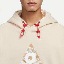 Nike Logo Print Fleece-Lined Pullover Hoodie, Men's, Sandy White. - White Sand Dunes - View 4