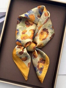 1pc Bandana New Leopard Print Scarf, Versatile Elegant Neckerchief, Fashion Shawl, Headband, Square Scarf For Women - Multicolor - View 14