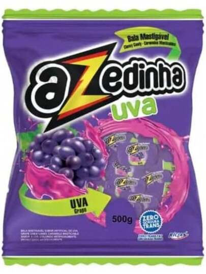 Bala Mastigável Azedinha Uva Pacote 500g
