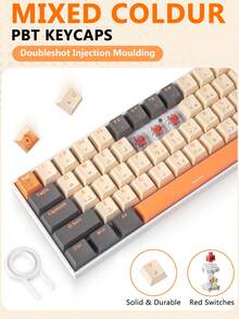 Teclado para portátil pequeño con cable compacto 60% Magegee 61 teclas y retroiluminación RGB para Windows portátiles y players - Ver 6