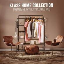 Heavy Duty Clothes Rail Load Sturdy Clothes Rack With Shelfs & Shoe Rack - A - View 2