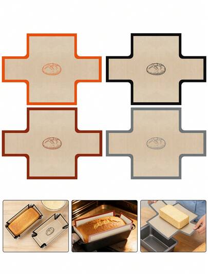 Reusable Silicone Oven Liner Mat For 9x5 Inch Loaf Pans, Non Stick Heatproof Sheet For Baking Roasting Cookies, Macarons, Pastry & Bread, Easy Clean Dough Rolling Mat Kitchen Bakeware