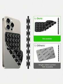 1pc Pink Silicone Suction Cup 40pcs Double-Sided Multi-Function Suction Cup Holder, Square Phone Anti-Slip Suction Pad - Multicolor - View 8