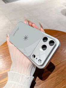 1pc Customized Name, Minimalist Heart Design, Luxury Fashion Large View Window Tempered Glass With Lens Protection Matte Anti-Drop Phone Case, Compatible With IPhone 17/17Pro/17ProMax/17Air/16/16Pro/16ProMax/16Plus/15/15Plus/15Pro/15ProMax/14/14Plus/14Pro/14ProMax/13/13Pro/13ProMax/12/11 Phone Accessories, Full Coverage Premium Protection - Silver - View 7