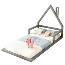 Kids Bed Frames, Headboards & Footboards - Grey + Pine + 90cm*200cm - View 6