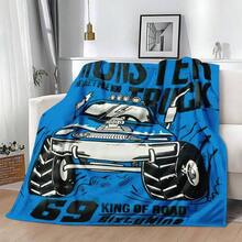 1PC 3D Monster Jam Monster Truck Cartoon Blanket, Edgy Gift For Motorsports Fans, Themed Man Cave Decor, Retro Sci-Fi Party Accent & Race Day Souvenir,Soft Throw Blanket For Home Bedroom Bed Sofa Picnic Travel Office Cover Blanket, Multiple Sizes 50x60 To 60x80 Inches - Nhiều màu 10 - Xem 4