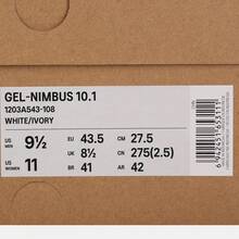 Asics 男女通用 GEL-NIMBUS 10.1 低帮跑步鞋 1203A543-108 - 黑與白 - 查看 6