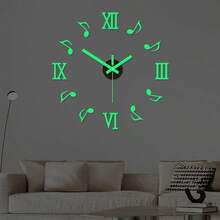 No Drill Creative Silent Acrylic Wall Clock, DIY Music Note Decor Clock For Living Room, Bedroom, Hallway - 1PC - View 9