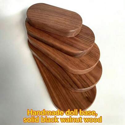 黑胡桃木底座迷你人偶展示架，汽车内饰装饰，新车礼品，DIY配件。汽车停车牌汽车内饰DIY手工控制面板黑胡桃木实木人偶底座精油扩散器