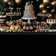 Cheetah Print Leopard Party Decorations Tablecloth 3Pcs Disposable Black And Leopard Birthday Party Supplies Table Cover Printed Table Runner For Birthday Bridal Shower Wedding 55in X 86in - Nhiều màu - Xem 7