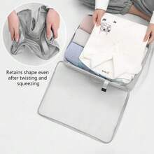 Suitcase Organiser Set, Beige, 11-Piece Packing Cubes Set, Waterproof Travel Clothes Bags, Suitcase Organiser For Holidays And Travel, Packing Cube Set, Travel Cube - Grey - View 7