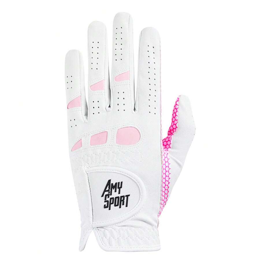 FINGER TEN Women's Golf Glove 1 Pack For Right Handed Golfer, Enhanced Grip & All-Weather Comfort For Stable Swing Control, Durable Glove Available In S M L For Women Golfers - Pink - View 1