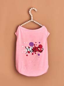 1件粉色涤纶宠物背心，透气衬衫，防掉毛猫咪衣服，柔软舒适宠物背心 - 粉色 - 查看 4