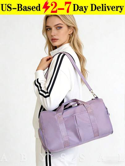 Large Capacity Waterproof Gym Bag, Wet And Dry Separation Weekend Bag, Multi-Functional Portable Shoulder Bag, Suitable For Business, Vacation, Outdoor, Skiing, Fitness Travel, Overnight Bag, Tote Bag, Sports Bag, School Supplies, Back To School, Weekend Bag, School Accessories, Study SuppliesPersonalized Name Luggage, Customized Embroidered Name Travel Bag, Mother's Day Gift, Father's Day Gift, Gym Bag, Cute Overnight Bag, Customized Weekend Bag, Travel Bag, Initial Gym Bag, Hospital Bag, Customized Weekend Travel Bag, Travel Bag, Hospital Bag, Hospital Bag, Travel Bag, Overnight Bag, Gift For Her, Cute, Adorable, Minimalist, Fun,Lightweight Women's Gym & Travel Duffel Bag With Wet-Dry Separation, Waterproof Fabric, And Independent Shoe Compartment. Gift For Girlfriend, Valentine's Day Gift,[US Local Warehouse]