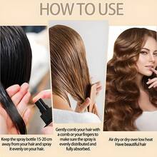 2瓶装EELHOE头发热保护喷雾，保护头发免受直板夹、卷发棒、吹风机的损伤，减少毛躁，增加光泽，防止紫外线损伤，适用于卷发、波浪发、直发和假发。 - 熱保護 - 查看 7