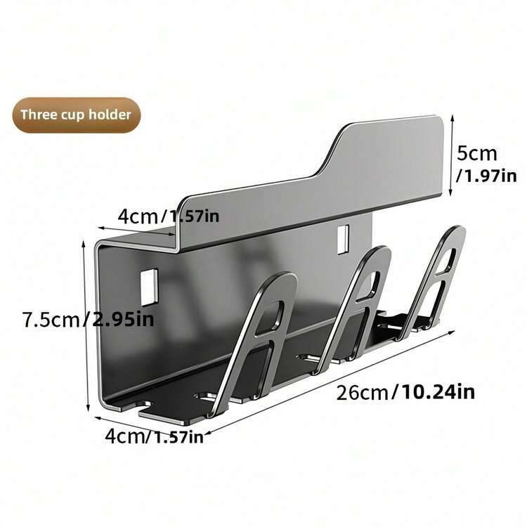 1pc Toothbrush & Toothpaste Holder, New No-Drill Bathroom Cup Organizer Rack, Multi-Function Storage Shelf For Home - Multicolor - View 13