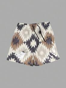 Men's Statement Print Shorts Fashion Designer Patterned Casual Daily Wear Shorts - 彩色 - 查看 1