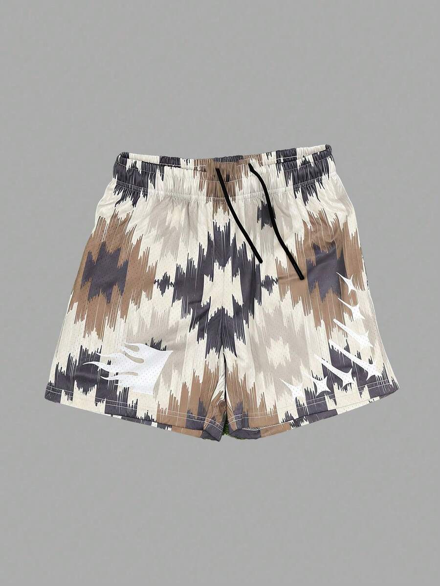 Men's Statement Print Shorts Fashion Designer Patterned Casual Daily Wear Shorts - 彩色 - 查看 1