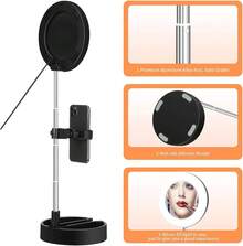 Aro De Luz Led Y3 Celular Foto Video Maquillaje Con Espejo - Negro - Ver 9