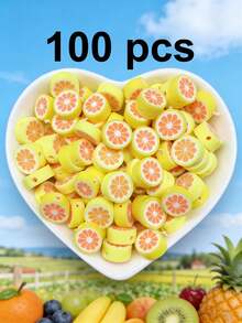 100/200/500/1000pcs Soft Polymer Clay Strawberry, Fruit, Lemon Slice Beads | DIY Jewelry Making, Bracelet & Accessory Spacer Beads, Citrus Themed Craft Supplies - Multicolor - View 17