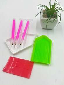 11pcs Diamond Painting Dotting Pen Set, Adult DIY Craft Dotting Pen, Diamond Painting Dotting Tray, Diamond Painting Glue/Clay, Stress Relief Art Tool, 3-Dot/6-Dot/9-Dot Dotting Pen 1pc Each, Small Green Closed Dotting Tray/Small White Pointed Dotting Tray 1pc Each, 2*2cm Glue 6pcs - View 6