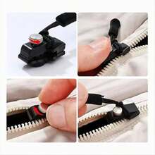 Zipper Repair Kit, 30 Pcs Universal Replacement Zipper Slider Fixer Sliding Teeth Screw Head, Instant Zipper - A - View 6