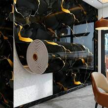 Brodark 1 Cuộn Giấy Dán Tường Tự Dính 40*300/1000cm, Giấy Dán Tường Vân Đá Cẩm Thạch Cao Cấp, Bóng Mịn, Có Thể Tháo Rời - Chống Thấm Nước, Chống Ẩm, Dễ Bóc Và Dán, Thích Hợp Cho Việc Cải Tạo Nhà Cửa, Nhà Bếp, Phòng Tắm, Tường Điểm Nhấn, Văn Phòng, Trang Trí Cửa Hàng, Không Để Lại Dư Lượng, Cạnh Liền Mạch Chính Xác, Giấy Dán Tường Chống Thấm Nước Cho Phòng Tắm, Dễ Lắp Đặt, Vật Liệu Trang Trí Nhà Cửa - 1 cái - Xem 5
