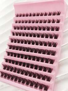 120pcs D Curl 12-16mm DIY Eyelash Extensions, Lightweight Soft Cluster False Eyelashes For Daily Wear, Natural Look Lash Clusters - C - View 4