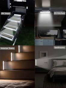 Luz de gabinete con sensor magnético recargable por USB, disponible en blanco y luz cálida, adecuada para cocina, armario, estantería, debajo del gabinete, luz nocturna, dormitorio, pasillo, caravana y otras iluminaciones - Estrella - Ver 8