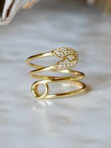 Unique Design Stylish Elegant Luxury 925 Sterling Silver Zirconia Pin Adjustable Rings For Women Daily Wear - Pin Ring - View 2