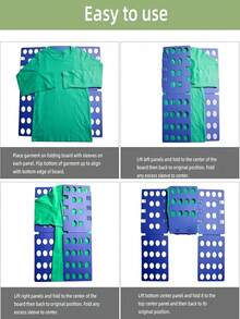 1/2/3/5pcs Foldable Clothes Board T-Shirt Storage Rack, Plastic Laundry Clip, Suitable For Household T-Shirt, Shirt, Pants, Easy To Use T-Shirt Folding Board, Great For Laundry And Storage, Suitable For Children - Multicolor - View 11