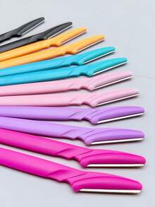 30片/瓶眉毛修剪刀片，盒装面部眉形修剪刀片，带收纳盒，适用于面部和身体脱毛，护发产品及配件，沙龙、美容和旅行必备，男女通用 - 彩色 - 查看 4