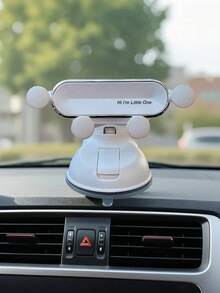 New Car Phone Holder - Dashboard Suction Cup Holder, Gravity Auto Clamping, Shock-Proof Stable, Foldable Design, Cute "Hi, I'm Baby" Text, Universal Fit, Suitable For Navigation, Ideal For Female Drivers - Upgraded Version - View 2