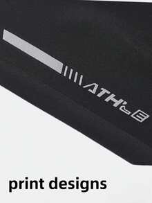 Men's Summer Casual Sports Shorts, High Elasticity Fabric With Zipper Pockets, Drawstring Waist, Quick-Dry Material, Suitable For Running And Daily Wear Black - Black - View 6