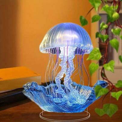 2D Acrylic Standee Decor, Ocean Jellyfish Ornament, New Year Acrylic Desktop Display
