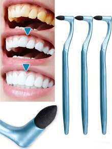 4/2pcs Manual Teeth Stain Remover & Polishing Set - Home Use Plaque Removal, Teeth Whitening, Alternative To Floss, Prevent Halitosis, Remove Tea Stains, No Power Needed, Suitable For Bathroom, Reusable And Washable - Multicolor - View 1