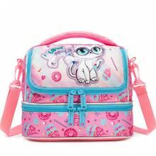 1pc Double-Layer Insulated Lunch Bag, Girls' Thermal Cooler Tote Bag With Adjustable Shoulder Strap - Multicolor Double Layer Lunch Bag - View 19