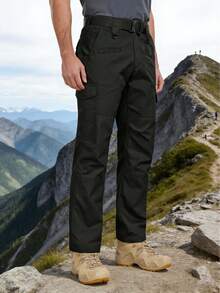 Men's Work Pants, Tear-Resistant, Waterproof, Hiking, Work Pants, Outdoor Multi-Pocket Military Tactical Pants (Without Belt)           Hiking Pants Men,Cargo Pants Men - màu đen - Xem 6