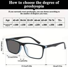3-Pack Photochromic Reading Glasses High-End Spring Hinges Lightweight For Office And Travel Unisex Quality Eyewear Ideal For Halloween And Christmas Gifts - Black Gray + Black Blue + Black and White - 查看 4