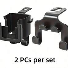 2 piezas Organizador multiusos para respaldo de asiento de coche, con portavasos, soporte para teléfono, ganchos, accesorios prácticos de almacenamiento interior para el automóvil - Gancho de almacenamiento para portavasos de asiento de 2 piezas - Ver 12